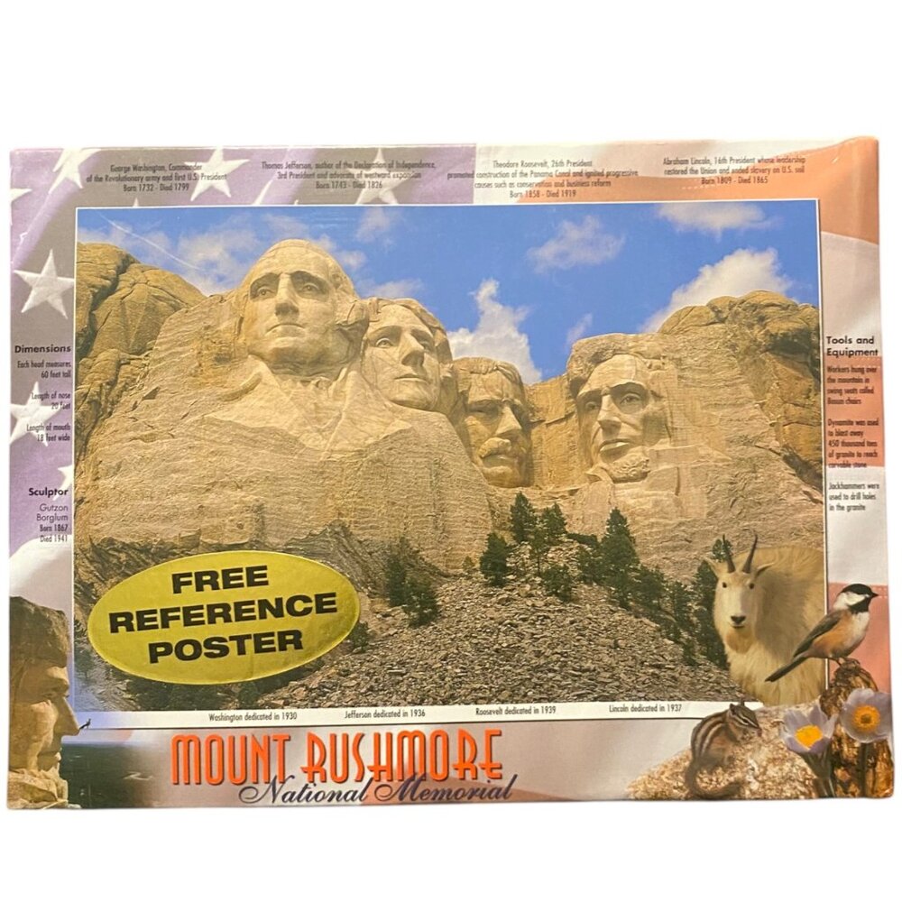 Mount Rushmore National Memorial 500+ Piece Jigsaw Puzzle + Poster NEW SEALED